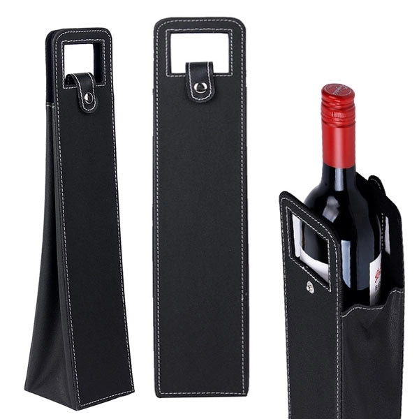 Leather Wine Bottle Tote Bag