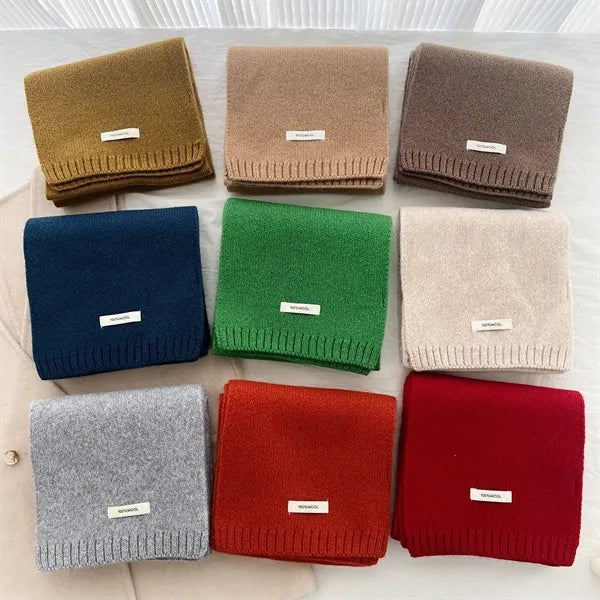 Wool Solid Color Scarf Multi-Color for Winter Outdoor Casual