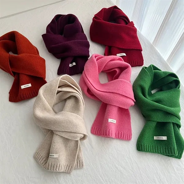 Wool Solid Color Scarf Multi-Color for Winter Outdoor Casual