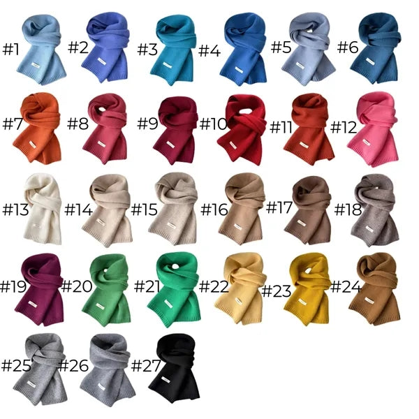 Wool Solid Color Scarf Multi-Color for Winter Outdoor Casual
