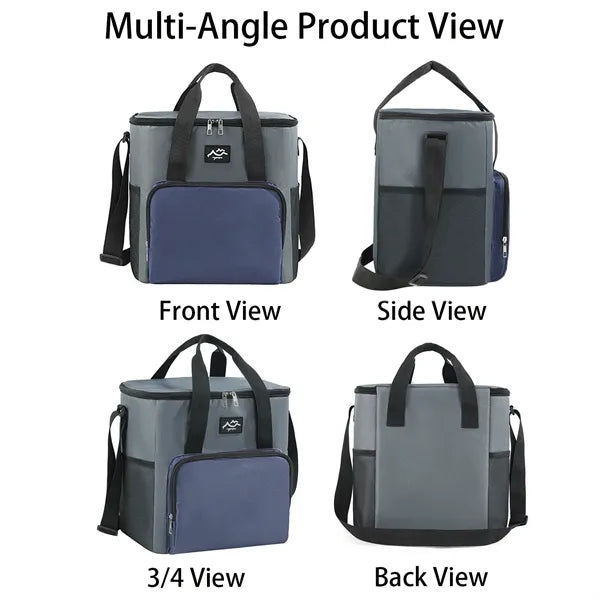 16-Can Color-Block 600D Oxford Insulated Cooler Bag