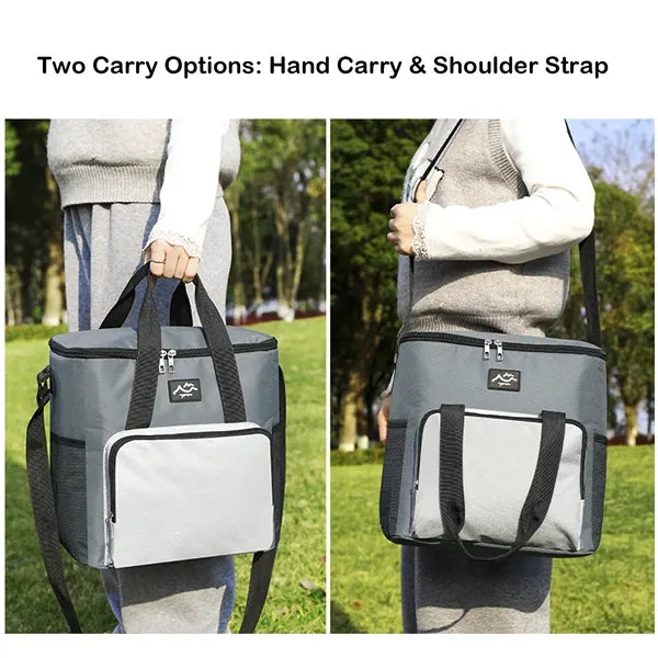 16-Can Color-Block 600D Oxford Insulated Cooler Bag