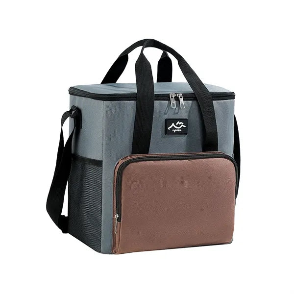 16-Can Color-Block 600D Oxford Insulated Cooler Bag