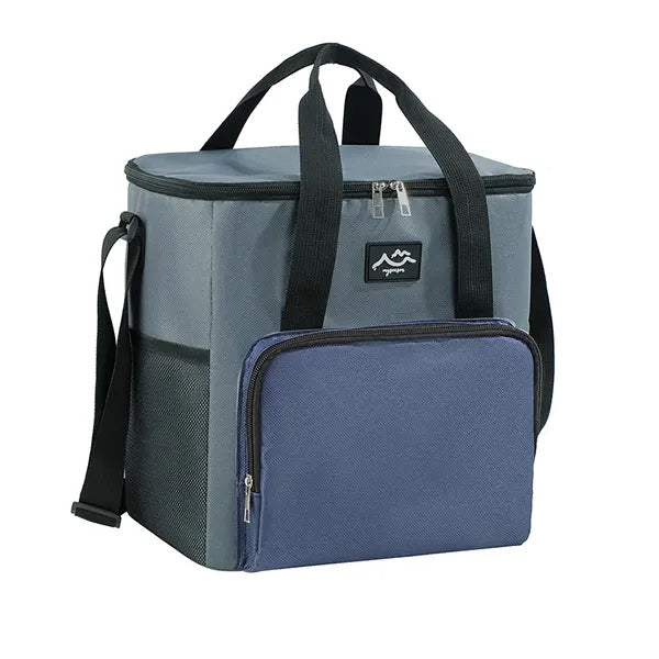 16-Can Color-Block 600D Oxford Insulated Cooler Bag