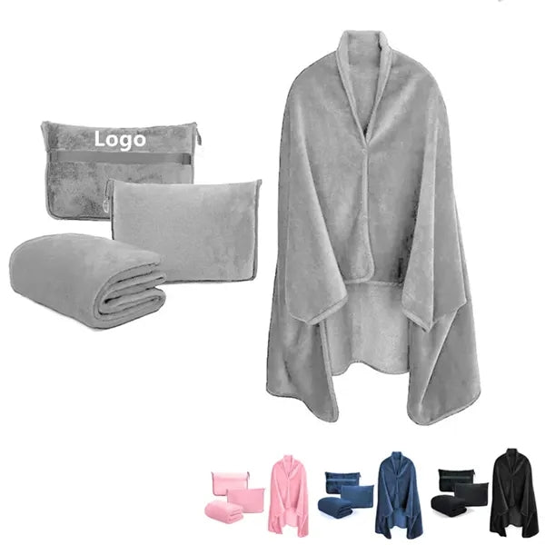 2 in 1 Soft Airplane Travel Blanket and Pillow