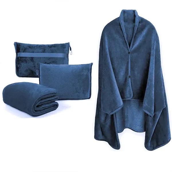 2 in 1 Soft Airplane Travel Blanket and Pillow