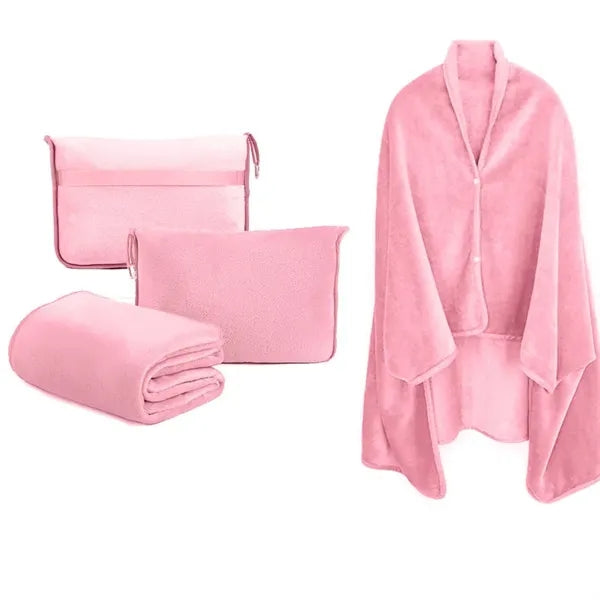 2 in 1 Soft Airplane Travel Blanket and Pillow