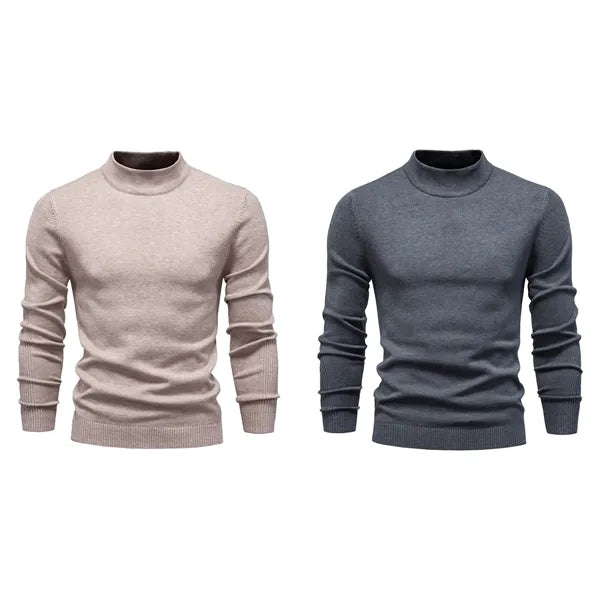 Men's Solid Color Knit mid/mock neck Sweater,multi colors