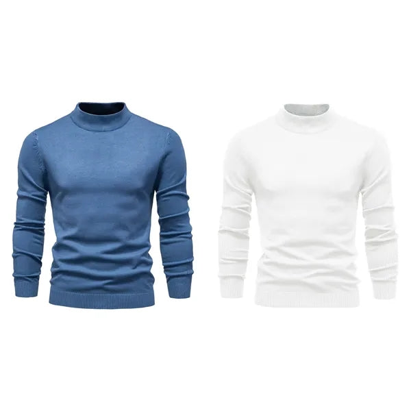 Men's Solid Color Knit mid/mock neck Sweater,multi colors
