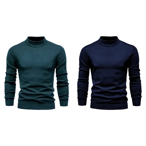 Men's Solid Color Knit mid/mock neck Sweater,multi colors