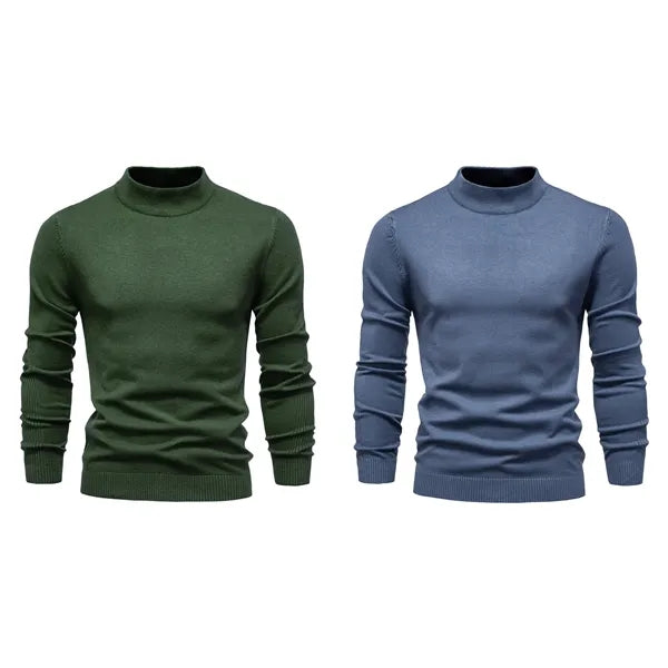 Men's Solid Color Knit mid/mock neck Sweater,multi colors