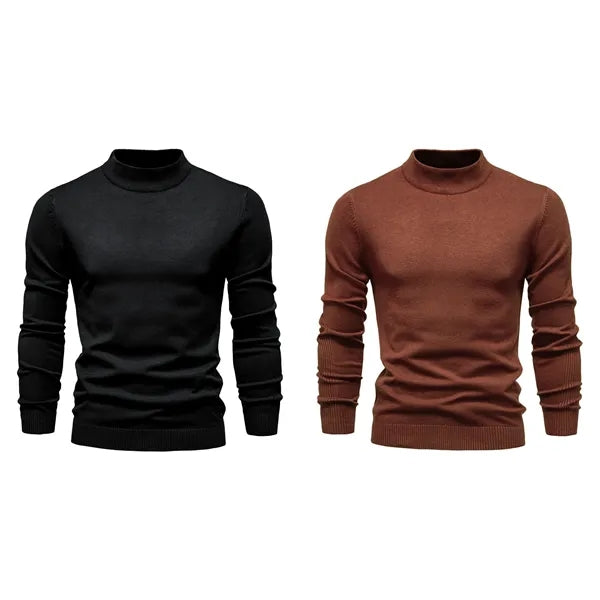 Men's Solid Color Knit mid/mock neck Sweater,multi colors