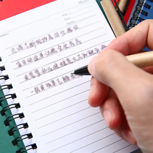 Coil Notebook With Multicolor Sticky Note Pen Holder