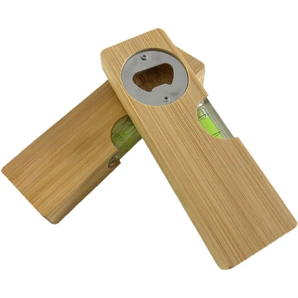 Bamboo Level With Bottle Opener