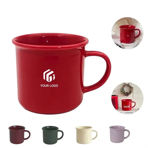 10oz camping office customizable ceramic campfire coffee mug