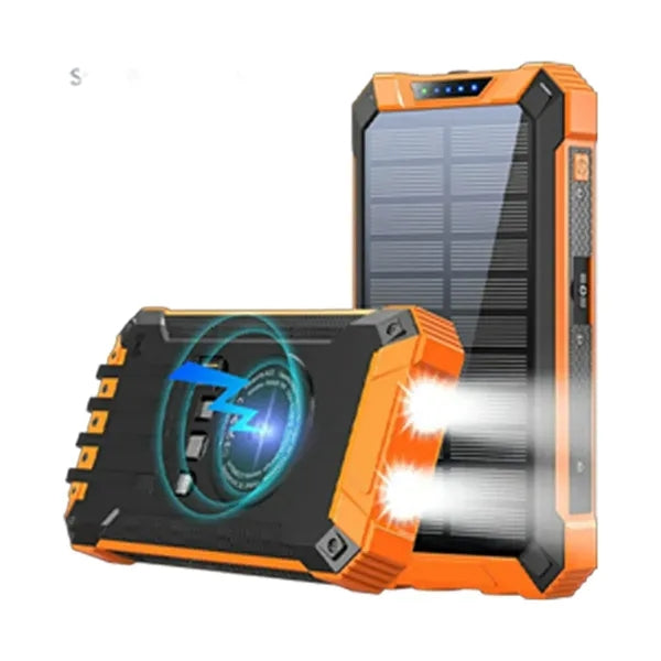 10000mAh Solar Power Bank Wireless Charger with LED