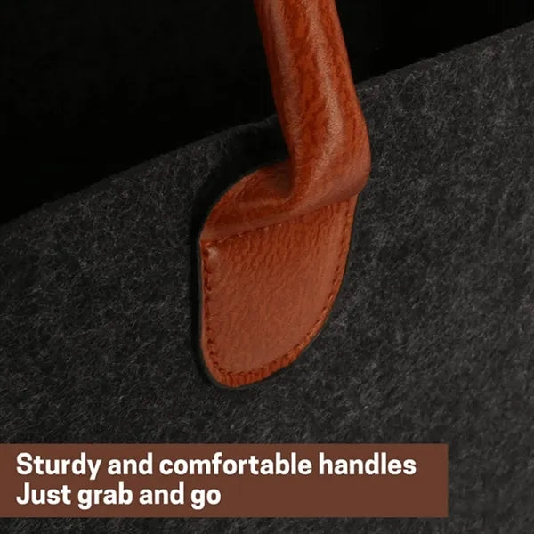 Foldable Stair Step Storage Felt Basket With Handle