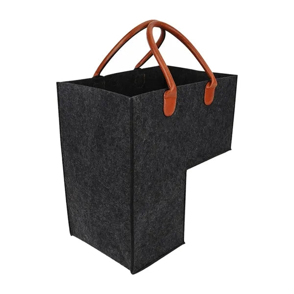 Foldable Stair Step Storage Felt Basket With Handle