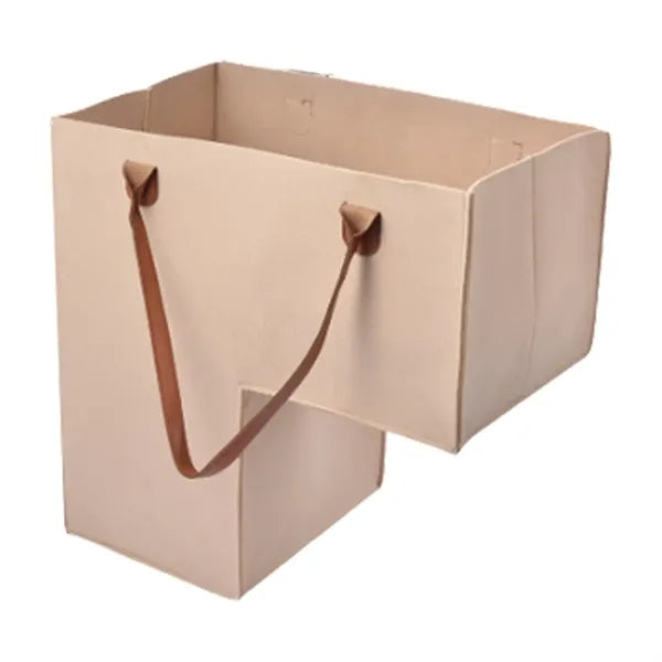 Foldable Stair Step Storage Felt Basket With Handle