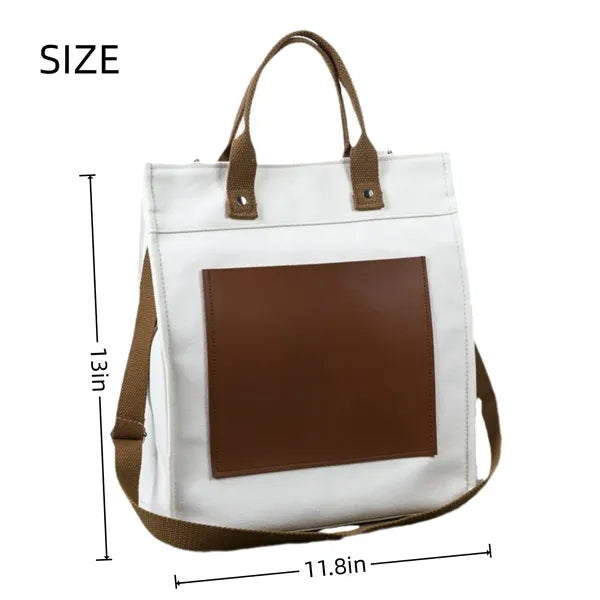Canvas Tote Bag Backpack with Zipper