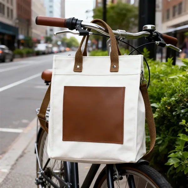 Canvas Tote Bag Backpack with Zipper
