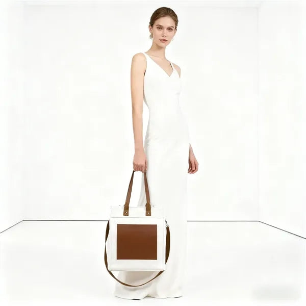 Canvas Tote Bag Backpack with Zipper