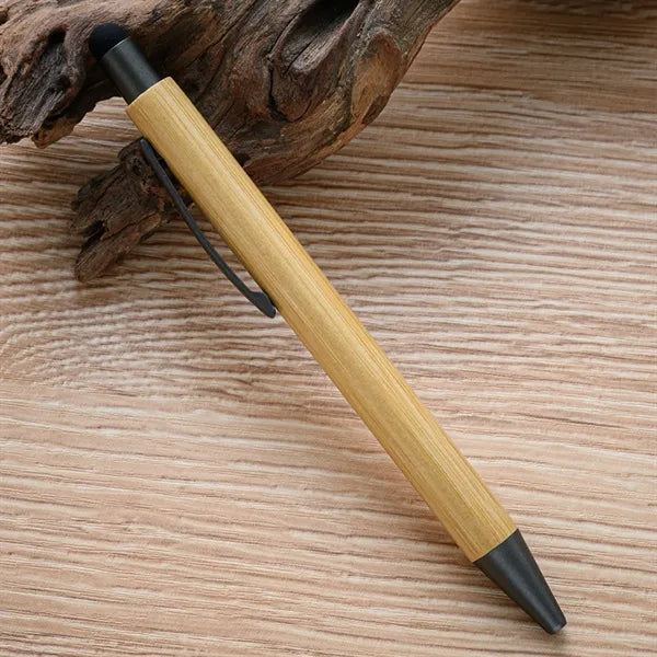 Touch Screen Natural Bamboo Retractable Ballpoint Pen