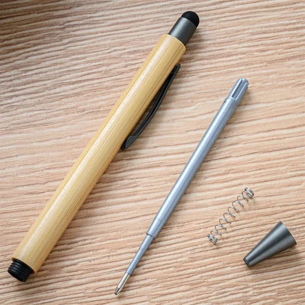 Touch Screen Natural Bamboo Retractable Ballpoint Pen