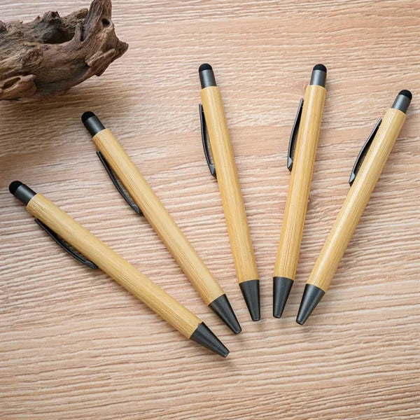 Touch Screen Natural Bamboo Retractable Ballpoint Pen