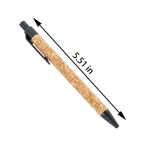 Plastic Straw Cork Push Ballpoint Pen With Replaceable Core