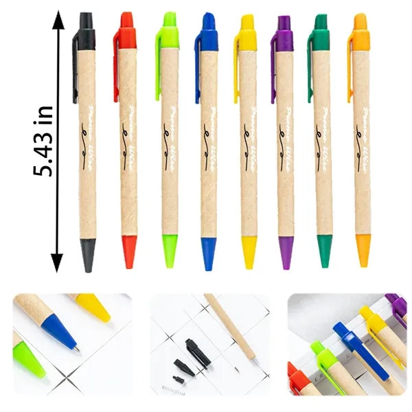 Eco-Friendly Click Plastic Paper Tube Ballpoint Pen