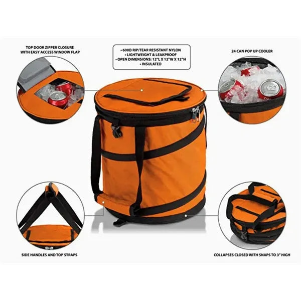24 Can Lightweight Collapsible Can Pop up Cooler Bag