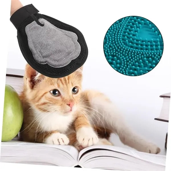 Dual Sided Dog Grooming Glove with Rubber Paw