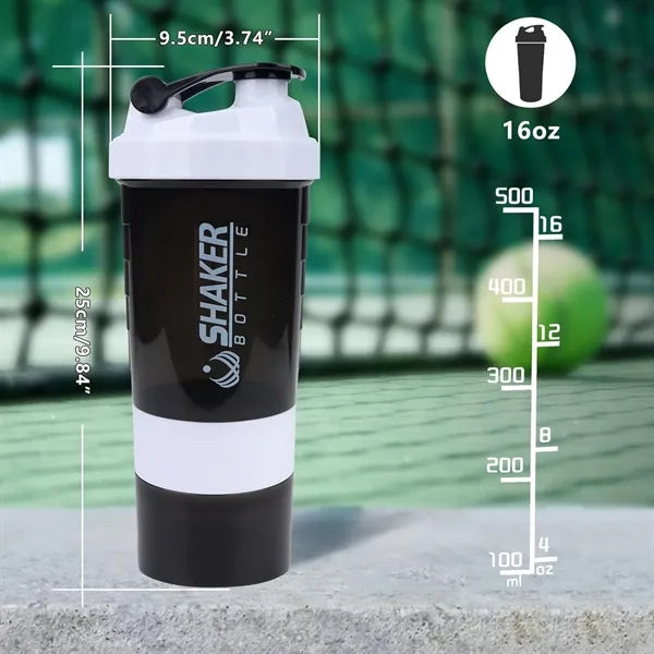 18oz Portable Protein Powder Shaker Bottle