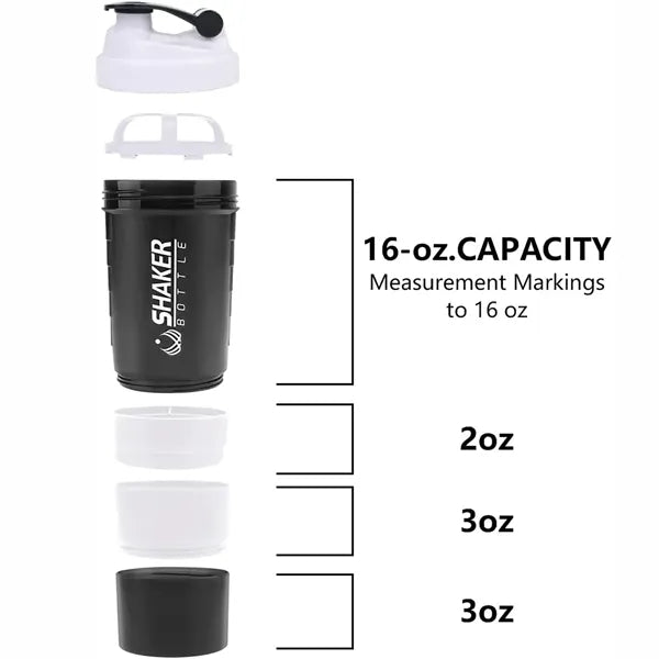 18oz Portable Protein Powder Shaker Bottle