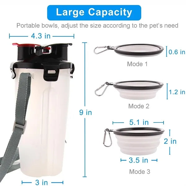 Dog Travel Water Bottle Collapsible Bowl