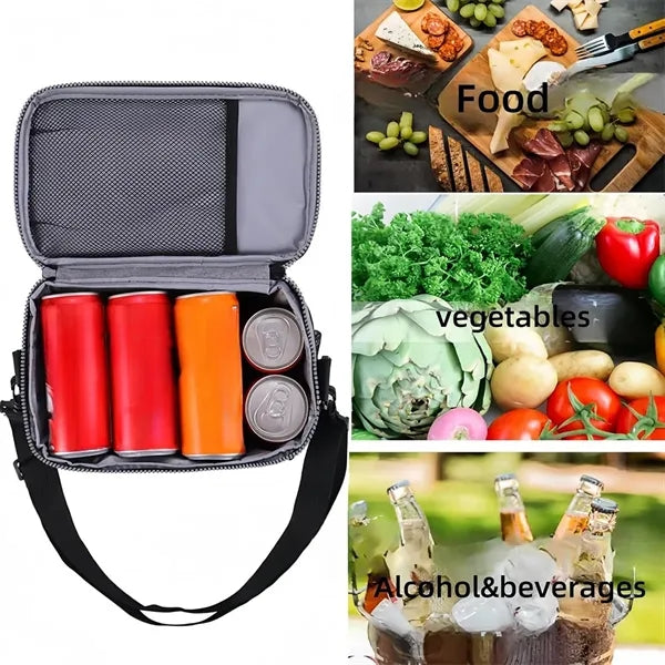 Portable insulated lunch cooler bag for office travel picnic