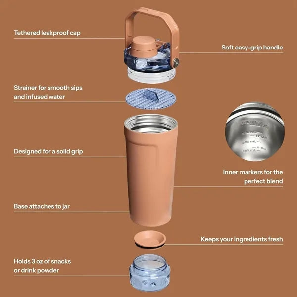 20oz Stainless Steel Shaker Cup with Base Container