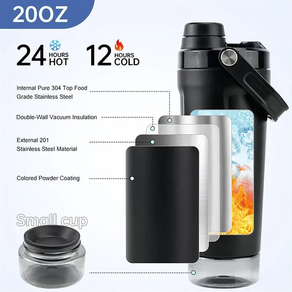 20oz Stainless Steel Shaker Cup with Base Container