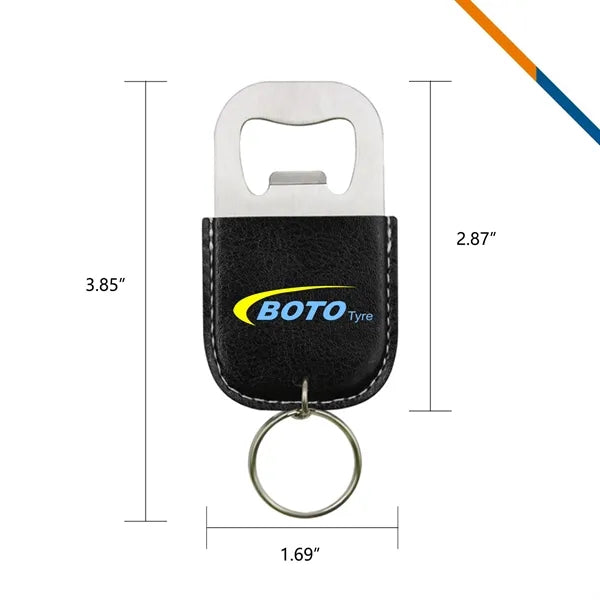 ClixKey PU Leather Keychain Bottle Opener