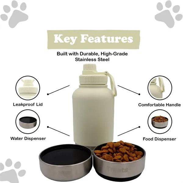 32oz Portable Dog Insulated Water Bottle and Bowls