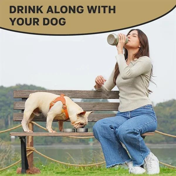 32oz Portable Dog Insulated Water Bottle and Bowls