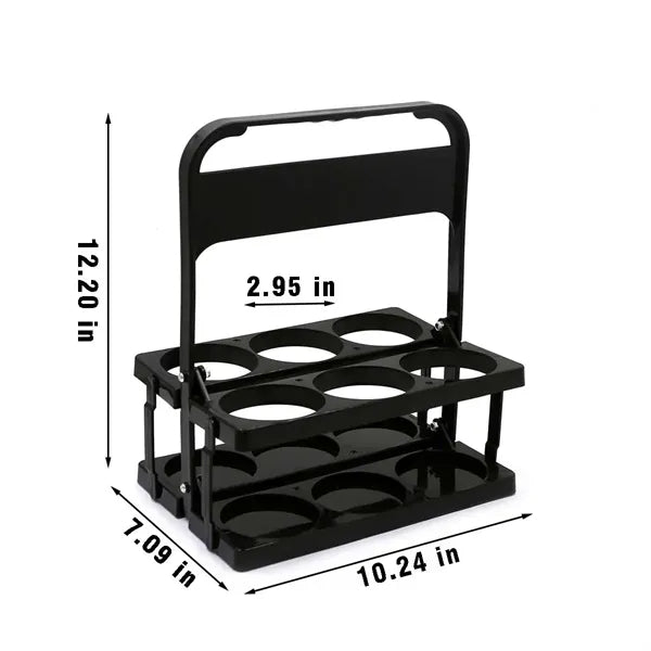 Foldable plastic cup holder carrier with handle for camping