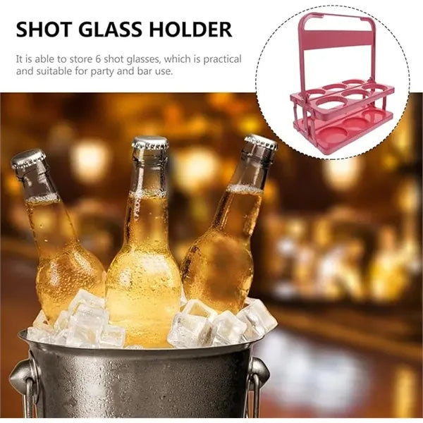 Foldable plastic cup holder carrier with handle for camping