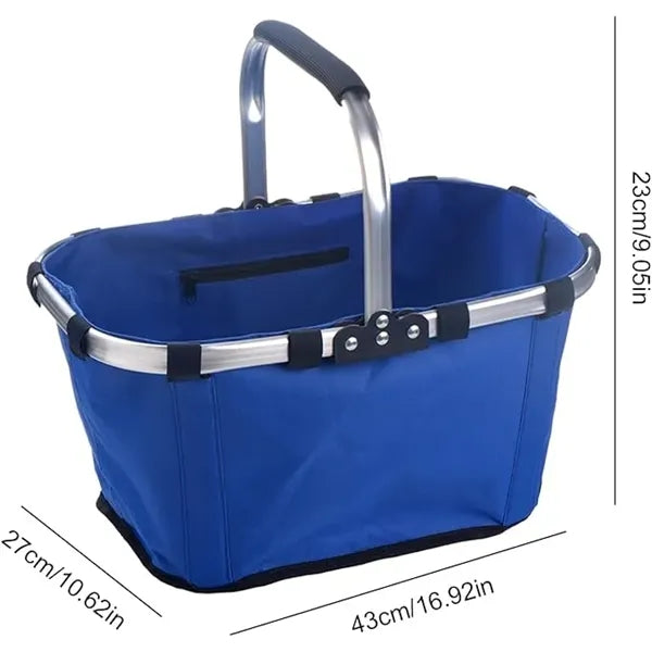 Foldable eco-friendly basket with handle for shopping picnic