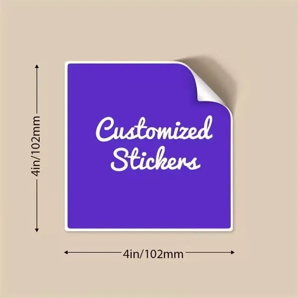 500pcs Custom Square Self-Adhesive Stickers & Labels