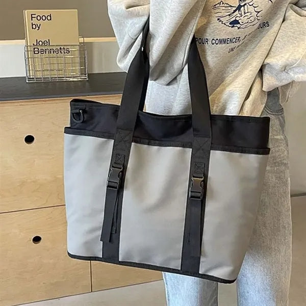 School sports large shoulder crossbody Oxford tote bag