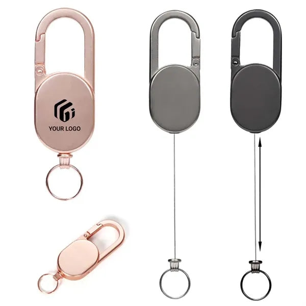 Outdoor metal heavy duty badge holder retractable keychain
