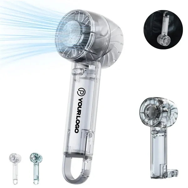 3-speed transparent handheld cooling fan for travel beach