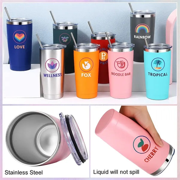 20 Oz Powder Coated Thermal Tumbler